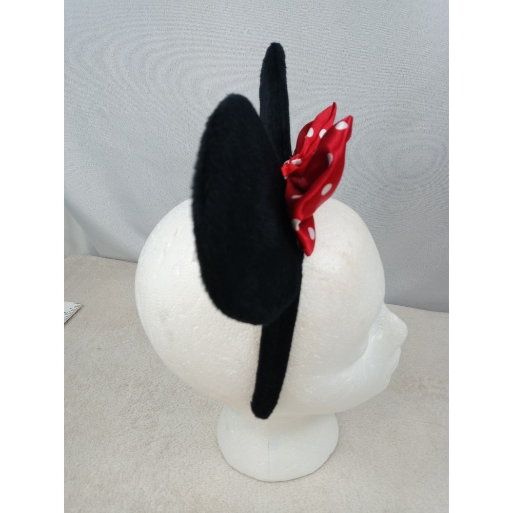 Disney Parks Minnie Mouse Ears Headband Classic Red Polka Dot Bow Plush Ears - Picture 4 of 6
